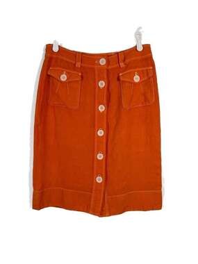Banana Republic Orange Button-Front Utility Mini Skirt Size 6